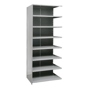 Heavy-Duty Closed Shelving Adder Unit w/ 8 Shelves