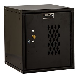 Cubix Modular Locker w/ Ventilated Door - Built-In Key Lock - shown in ebony
