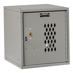 Cubix Modular Locker w/ Ventilated Door - Built-In Key Lock - shown in platinum