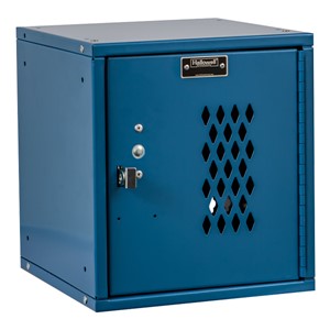 Cubix Modular Locker w/ Ventilated Door - Finger Pull Handle - shown in marine blue