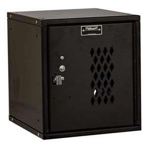 Cubix Modular Locker w/ Ventilated Door - Finger Pull Handle - shown in ebony