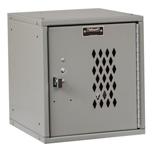 Cubix Modular Locker w/ Ventilated Door - Finger Pull Handle - shown in platinum