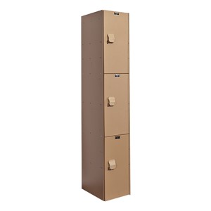 AquaMax One-Wide Triple-Tier Plastic Locker<br>Shown w/ taupe doors