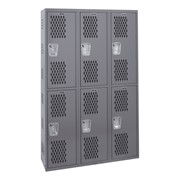 All-Welded Ventilated Three-Wide Double-Tier Gym Lockers (36" H Openings)