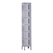 Heavy-Duty Ventilated One-Wide Six-Tier Lockers (12" H Openings)