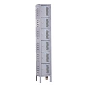 Heavy-Duty Ventilated One-Wide Six-Tier Lockers (12" H Openings)
