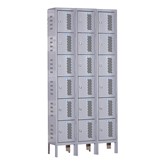 Heavy-Duty Ventilated Three-Wide Six-Tier Athletic Lockers (12'' H Openings)
