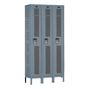 Heavy-Duty Ventilated Three-Wide Single-Tier Gym Lockers