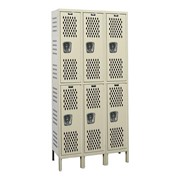 Heavy-Duty Ventilated Three-Wide Double-Tier Lockers (36" H Openings)
