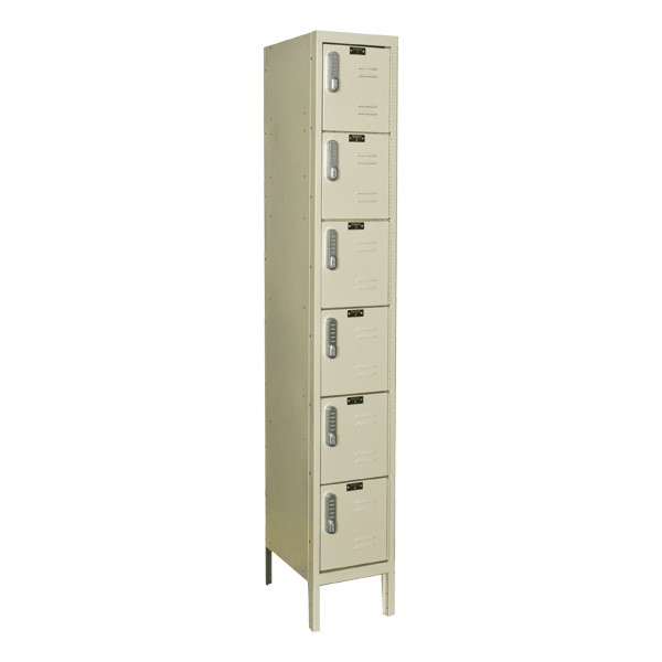 One-Wide Six-Tier Lockers w/ Electronic Lock