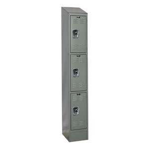 Ready-Built II Fully Assembled One-Wide Triple-Tier Lockers w/ Slope Top (24" H Openings)