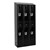 Fully Assembled Three-Wide Double-Tier School Lockers w/ Slope Top & Locks - Black