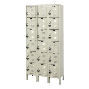 Ready-Built Fully Assembled Three-Wide Six-Tier Lockers (12" H Openings)