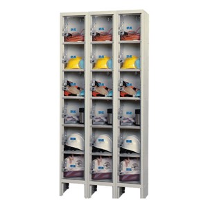 Clear-View Plus Three-Wide Six-Tier Lockers (12" H Openings)