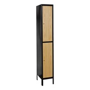 Wood/Metal Hybrid One-Wide Double-Tier Lockers (36" H Openings)
