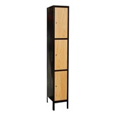Wood/Metal Hybrid One-Wide Triple-Tier Lockers (24'' H Openings)