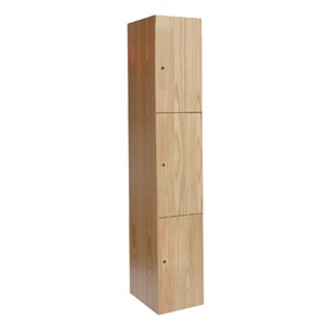 72" H One-Wide Triple-Tier Wood Club Lockers