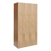 72" H Three-Wide Single-Tier Wood Club Lockers