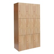 72" H Three-Wide Triple-Tier Wood Club Lockers