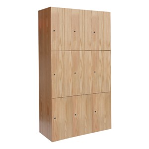 72" H Three-Wide Triple-Tier Wood Club Lockers