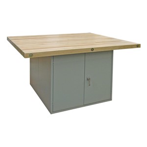 Art Workstation w/ Steel Cabinet Base