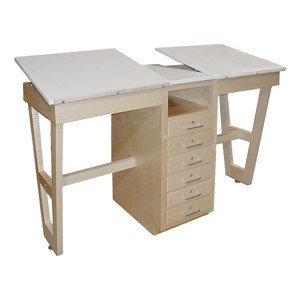 Dual-Station Drawing Tale w/ Six Storage Drawers