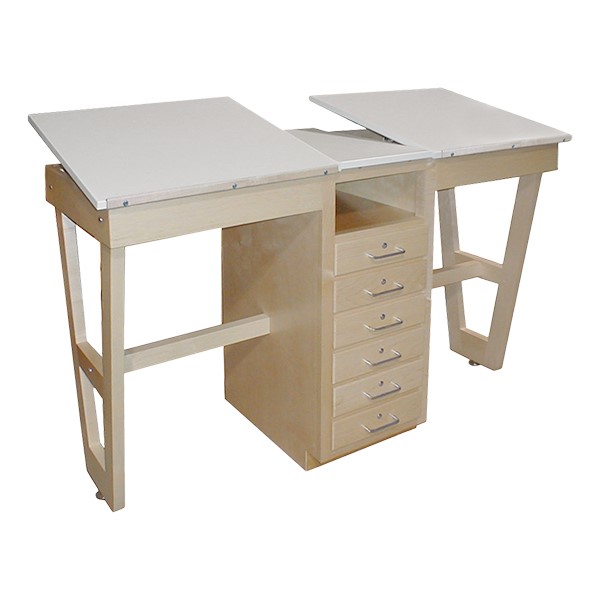 Dual-Station Drawing Tale w/ Six Storage Drawers