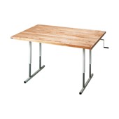 Deluxe Hand-Crank Butcher Block Work Table