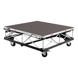 Mobile Camera Riser - Single Platform & Base - Carpet Deck