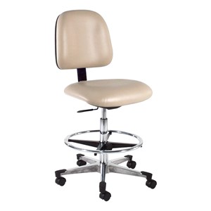 830 Series Mobile Lab Chair w/ Back & Seat Adjustments - Aluminum Base w/ Black Toe Caps