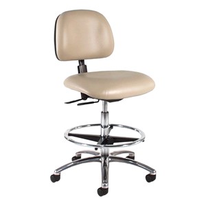 830 Series Mobile Lab Chair w/ Back & Seat Adjustments - Shown w/ polished chrome base
