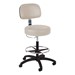 870 Series Lab Stool w/ Backrest & D-Shaped Hand Adjustment - Black Composite Base