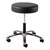 930 Series Exam Stool w/ Swivel Adjustment - Polished Chrome Base - Black vinyl