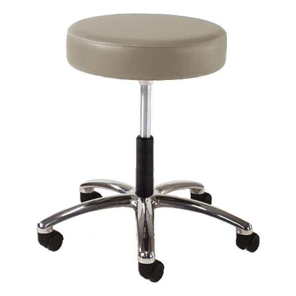 930 Series Exam Stool w/ Swivel Adjustment - Polished Chrome Base - Pearl vinyl