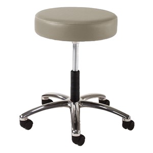 930 Series Exam Stool w/ Swivel Adjustment - Polished Chrome Base - Pearl vinyl