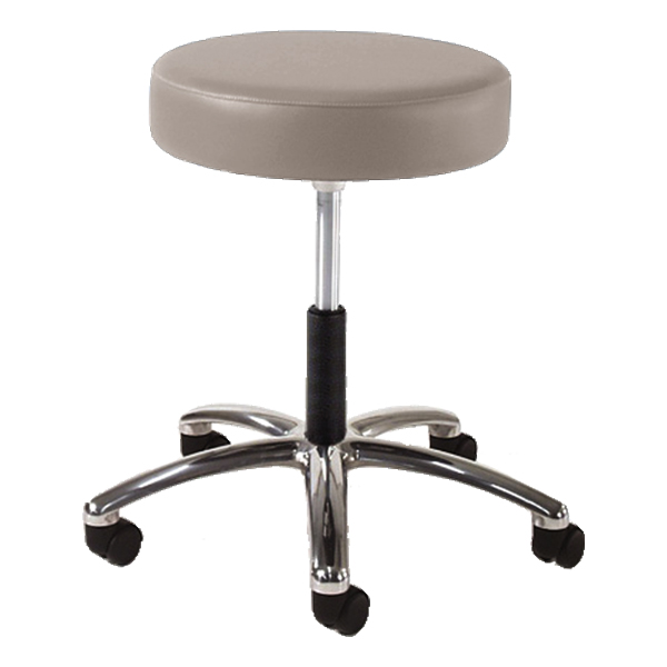 930 Series Exam Stool w/ Swivel Adjustment - Polished Chrome Base - Putty vinyl