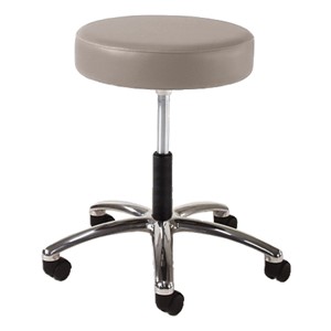 930 Series Exam Stool w/ Swivel Adjustment - Polished Chrome Base - Putty vinyl