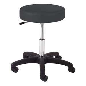 960 Series Exam Stool w/ Single-Lever Adjustment - Black Composite Base - Black vinyl