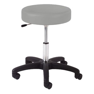 960 Series Exam Stool w/ Single-Lever Adjustment - Black Composite Base - Gray vinyl