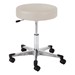 960 Series Exam Stool w/ Single-Lever Adjustment - Aluminum Base w/ Toecaps - Alabaster vinyl
