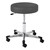 960 Series Exam Stool w/ Single-Lever Adjustment - Aluminum Base w/ Toecaps - Black vinyl