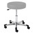 960 Series Exam Stool w/ Single-Lever Adjustment - Aluminum Base w/ Toecaps - Gray vinyl