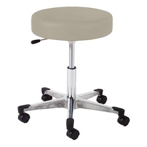 960 Series Exam Stool w/ Single-Lever Adjustment - Aluminum Base w/ Toecaps - Pearl vinyl