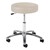 960 Series Exam Stool w/ Single-Lever Adjustment - Polished Chrome Base - Alabaster vinyl