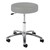 960 Series Exam Stool w/ Single-Lever Adjustment - Polished Chrome Base - Gray vinyl