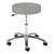 960 Series Exam Stool w/ Single-Lever Adjustment - Polished Chrome Base - Gray vinyl