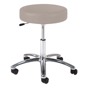 960 Series Exam Stool w/ Single-Lever Adjustment - Polished Chrome Base - Putty vinyl
