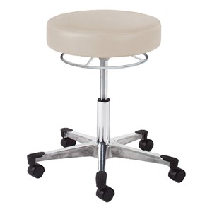 990 Series Exam Stool w/ 360-Degree Hand Ring Adjustment - Aluminum Base w/ Toecaps