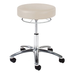 990 Series Exam Stool w/ 360 Degree Hand Ring Adjustment - Shown w/ polished chrome base