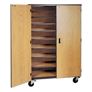 Nine-Shelf Storage Cabinet w/ Doors - Reinforced Frame
